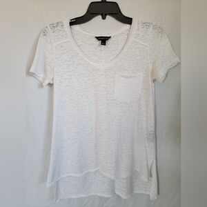 Rock & Republic Distressed Vneck XS white t-shirt